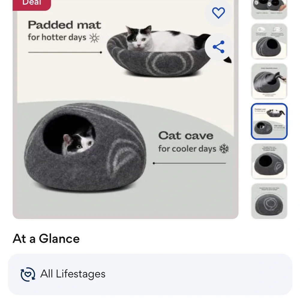 Meowfia Medium Wool Cat Cave - Picture 11 of 11